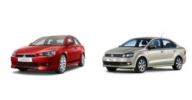 Сравниваем Mitsubishi Lancer X 2007 и Volkswagen Polo Sedan 2010